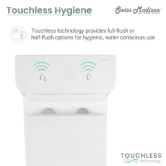 Swiss Madison Monaco Carré One-Piece Square Toilet Touchless Dual-Flush 1.1/1.6 gpf - SM-1T264 - The Home Selection