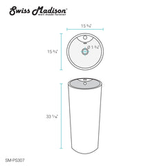 Swiss Madison Monaco Circular One-Piece Pedestal Sink - SM-PS307 - The Home Selection