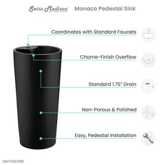Swiss Madison Monaco Circular One-Piece Pedestal Sink - SM-PS307 - The Home Selection