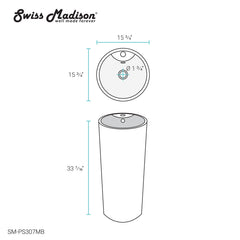 Swiss Madison Monaco Circular One-Piece Pedestal Sink - SM-PS307 - The Home Selection