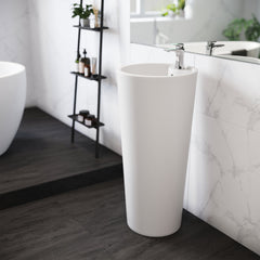 Swiss Madison Monaco Circular One-Piece Pedestal Sink - SM-PS307 - The Home Selection
