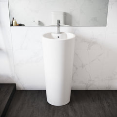 Swiss Madison Monaco Circular One-Piece Pedestal Sink - SM-PS307 - The Home Selection