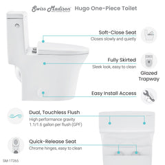 Swiss Madison Monaco Hugo One-Piece Elongated Toilet Touchless Dual-Flush 1.1/1.6 gpf - SM-1T265 - The Home Selection