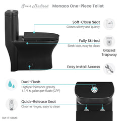 Swiss Madison Monaco One-Piece Elongated Toilet Dual-Flush 1.1/1.6 gpf - SM-1T108 - The Home Selection