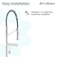 Swiss Madison Novuet Single Handle, Pull-Down Kitchen Faucet with Pot Filler SM-KF74 - The Home Selection