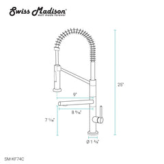 Swiss Madison Novuet Single Handle, Pull-Down Kitchen Faucet with Pot Filler SM-KF74 - The Home Selection