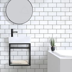 Swiss Madison Pierre 19.5 Single, Metal Frame, Open Shelf, Bathroom Vanity - SM-BV551 - The Home Selection