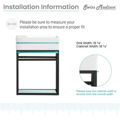 Swiss Madison Pierre 19.5 Single, Metal Frame, Open Shelf, Bathroom Vanity - SM-BV551 - The Home Selection