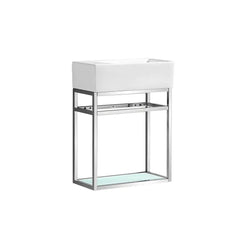 Swiss Madison Pierre 19.5 Single, Metal Frame, Open Shelf, Bathroom Vanity - SM-BV551 - The Home Selection