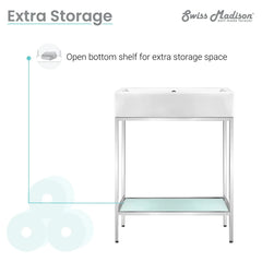 Swiss Madison Pierre 24 Single, Freestanding, Open Shelf, Metal Frame Bathroom Vanity - SM-BV71 - The Home Selection