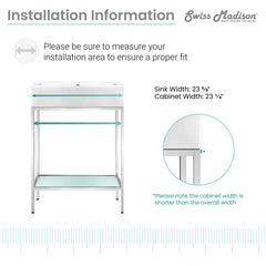 Swiss Madison Pierre 24 Single, Freestanding, Open Shelf, Metal Frame Bathroom Vanity - SM-BV71 - The Home Selection