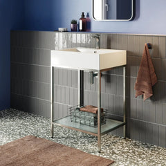 Swiss Madison Pierre 24 Single, Freestanding, Open Shelf, Metal Frame Bathroom Vanity - SM-BV71 - The Home Selection
