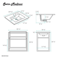 Swiss Madison Pierre 24" Wall-Mounted Bathroom Vanity - SM-BV552 - The Home Selection