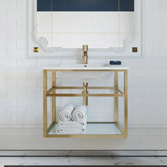 Swiss Madison Pierre 30 Single, Open Shelf, Metal Frame Bathroom Vanity - SM-BV556 - The Home Selection