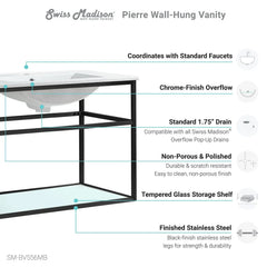 Swiss Madison Pierre 30 Single, Open Shelf, Metal Frame Bathroom Vanity - SM-BV556 - The Home Selection