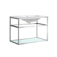 Swiss Madison Pierre 30 Single, Open Shelf, Metal Frame Bathroom Vanity - SM-BV556 - The Home Selection