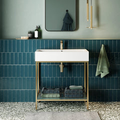Swiss Madison Pierre 32 Single, Freestanding, Open Shelf, Metal Frame Bathroom Vanity - SM-BV72 - The Home Selection