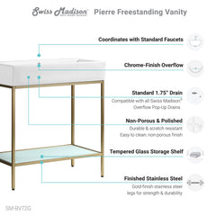 Swiss Madison Pierre 32 Single, Freestanding, Open Shelf, Metal Frame Bathroom Vanity - SM-BV72 - The Home Selection