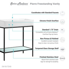 Swiss Madison Pierre 32 Single, Freestanding, Open Shelf, Metal Frame Bathroom Vanity - SM-BV72 - The Home Selection