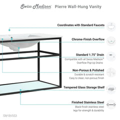 Swiss Madison Pierre 36" Wall-Mounted Bathroom Vanity - SM-BV553 - The Home Selection