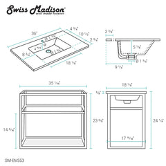 Swiss Madison Pierre 36" Wall-Mounted Bathroom Vanity - SM-BV553 - The Home Selection
