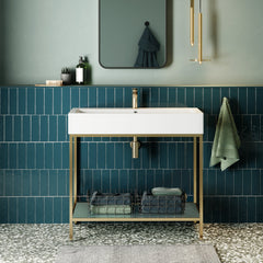 Swiss Madison Pierre 40 Single, Freestanding, Open Shelf, Metal Frame Bathroom Vanity - SM-BV73 - The Home Selection