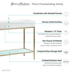 Swiss Madison Pierre 40 Single, Freestanding, Open Shelf, Metal Frame Bathroom Vanity - SM-BV73 - The Home Selection