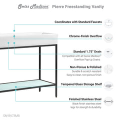 Swiss Madison Pierre 40 Single, Freestanding, Open Shelf, Metal Frame Bathroom Vanity - SM-BV73 - The Home Selection