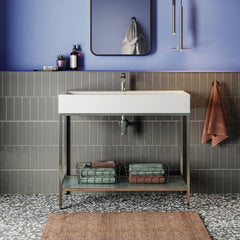 Swiss Madison Pierre 40 Single, Freestanding, Open Shelf, Metal Frame Bathroom Vanity - SM-BV73 - The Home Selection