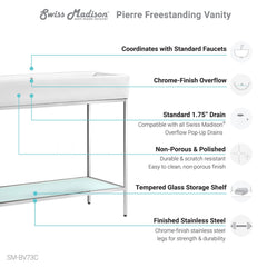 Swiss Madison Pierre 40 Single, Freestanding, Open Shelf, Metal Frame Bathroom Vanity - SM-BV73 - The Home Selection
