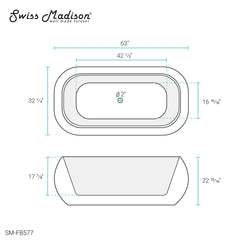 Swiss Madison Plaisir 63" Freestanding Bathtub - SM-FB577 - The Home Selection