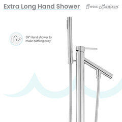 Swiss Madison Plaisir Freestanding Bathtub Faucet in Chrome - SM-FF10C - The Home Selection