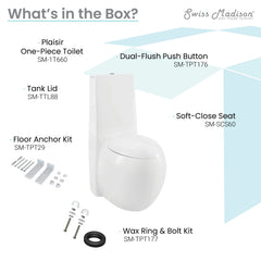 Swiss Madison Plaisir One-Piece Elongated Toilet Dual-Flush 1.1/1.6 gpf - SM-1T660 - The Home Selection