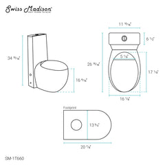 Swiss Madison Plaisir One-Piece Elongated Toilet Dual-Flush 1.1/1.6 gpf - SM-1T660 - The Home Selection