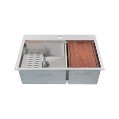 Swiss Madison Ravi Dual Basin 33 x 22 Topmount Kitchen Workstation Sink - SM-KT778 - The Home Selection