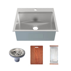 Swiss Madison Ravi Single Basin 25 x 22 Topmount Kitchen Workstation Sink - SM-KT769 - The Home Selection