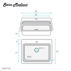 Swiss Madison Ravi Single Basin 30 x 22 Topmount Kitchen Workstation Sink - SM-KT776 - The Home Selection