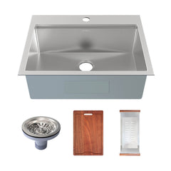 Swiss Madison Ravi Single Basin 30 x 22 Topmount Kitchen Workstation Sink - SM-KT776 - The Home Selection