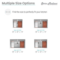 Swiss Madison Ravi Single Basin 33 x 22 Topmount Kitchen Workstation Sink - SM-KT777 - The Home Selection