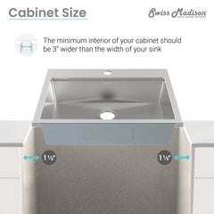 Swiss Madison Ravi Single Basin 33 x 22 Topmount Kitchen Workstation Sink - SM-KT777 - The Home Selection