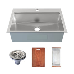 Swiss Madison Ravi Single Basin 33 x 22 Topmount Kitchen Workstation Sink - SM-KT777 - The Home Selection
