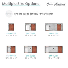 Swiss Madison Rivage 30 x 19 Single Basin Undermount Kitchen Workstation Sink - SM-KU748 - The Home Selection