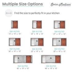 Swiss Madison Rivage 32 x 19 Single Basin Undermount Kitchen Workstation Sink - SM-KU749 - The Home Selection