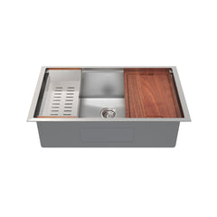 Swiss Madison Rivage 33 x 19 Single Basin Undermount Kitchen Workstation Sink - SM-KU750 - The Home Selection
