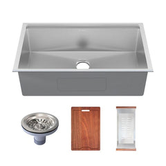 Swiss Madison Rivage 33 x 19 Single Basin Undermount Kitchen Workstation Sink - SM-KU750 - The Home Selection