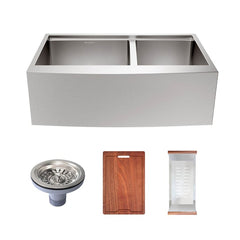 Swiss Madison Rivage 33 x 22 Dual Basin Apron Kitchen Workstation Sink - SM-KS785 - The Home Selection