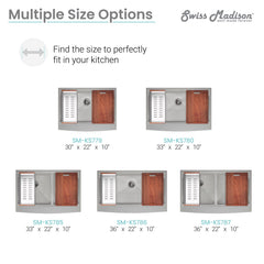 Swiss Madison Rivage 33 x 22 Single Basin Apron Kitchen Workstation Sink - SM-KS780 - The Home Selection
