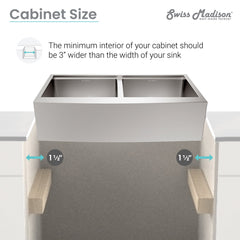 Swiss Madison Rivage 36 x 22 Dual Basin Apron Kitchen Workstation Sink - SM-KS787 - The Home Selection