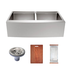 Swiss Madison Rivage 36 x 22 Dual Basin Apron Kitchen Workstation Sink - SM-KS787 - The Home Selection
