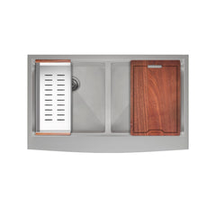 Swiss Madison Rivage 36 x 22 Dual Basin Apron Kitchen Workstation Sink - SM-KS787 - The Home Selection